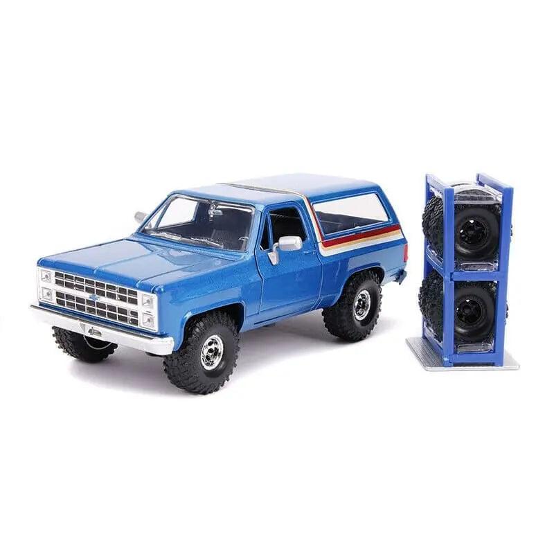 Jada Just Trucks - 1980 Chevy Blazer (Blue). 1:24 scale diecast collectible mod-DiecastModeler.com