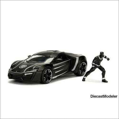 Jada Toys - Metals Die Cast | Lykan Hypersport with Black Panther figure (1/24)-DiecastModeler.com