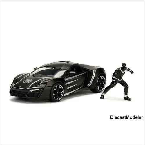 Jada Toys - Metals Die Cast | Lykan Hypersport with Black Panther figure (1/24)-DiecastModeler.com