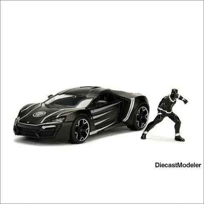 Jada Toys - Metals Die Cast | Lykan Hypersport with Black Panther figure (1/24)-DiecastModeler.com