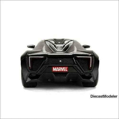 Jada Toys - Metals Die Cast | Lykan Hypersport with Black Panther figure (1/24)-DiecastModeler.com