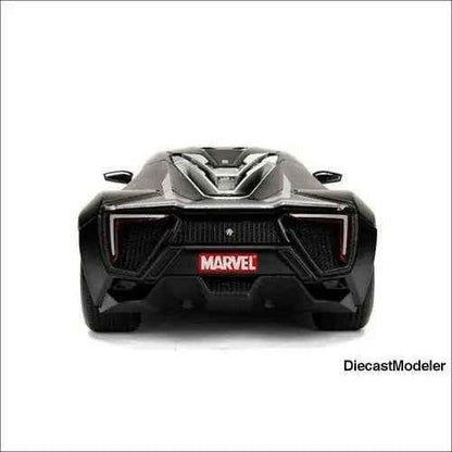 Jada Toys - Metals Die Cast | Lykan Hypersport with Black Panther figure (1/24)-DiecastModeler.com