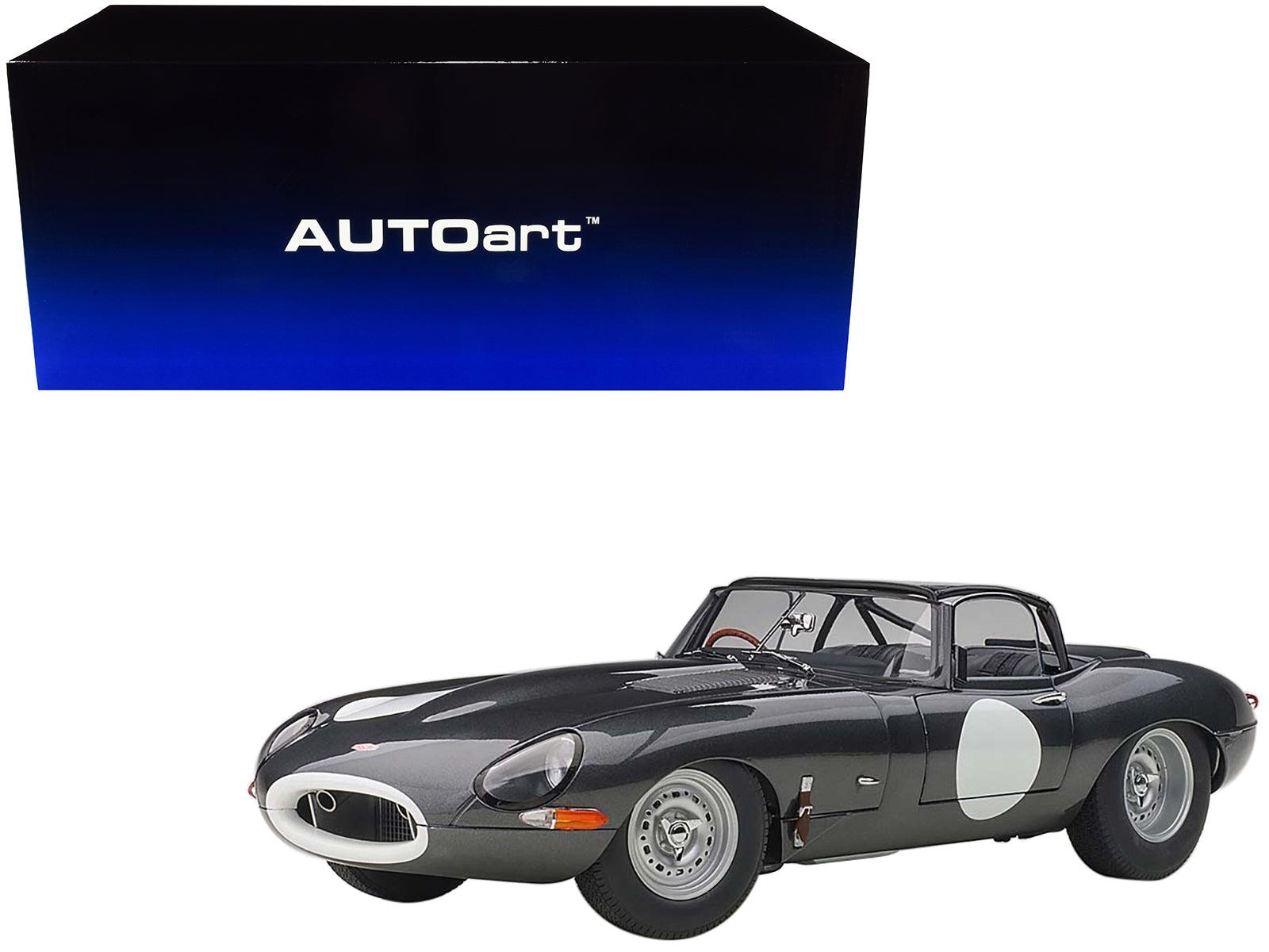 Jaguar Lightweight E Type Roadster RHD (Right Hand Drive) Dark Gray 1/18 Model Car by Autoart-DiecastModeler.com