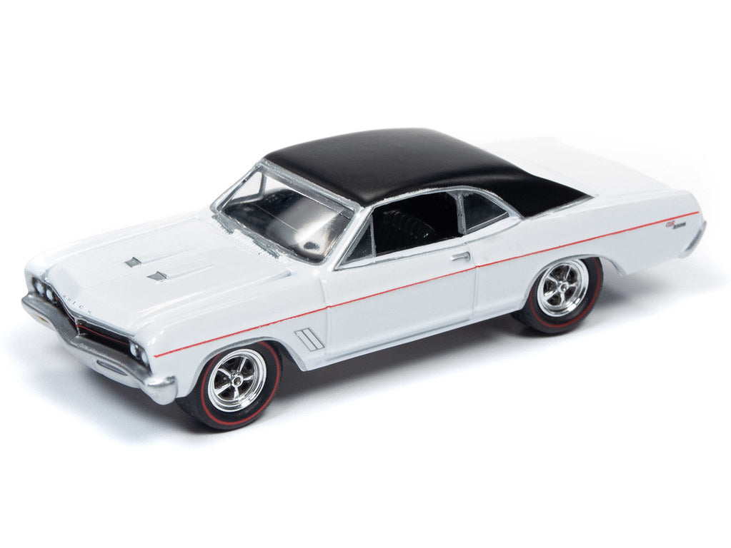 1967 Buick GS 400 White with "Buick" City Billboard "Johnny Lightning 50th Anniversary" 1/64 Diecast Model Car by Johnny Lightning-DiecastModeler.com