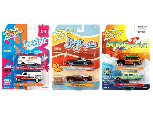 Johnny Lightning "2-Packs" 2023 Set A of 6 pieces Release 2 1/64 Diecast Model Cars by Johnny Lightning-DiecastModeler.com