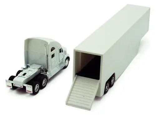 Kinsmart - Kenworth T700 Container Truck (1/68 scale die cast model car, White) (DISC) w/ free (chipped on bottom display case.-DiecastModeler.com