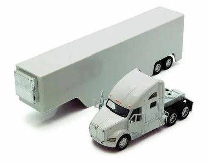 Kinsmart - Kenworth T700 Container Truck (1/68 scale die cast model car, White) (DISC) w/ free (chipped on bottom display case.-DiecastModeler.com