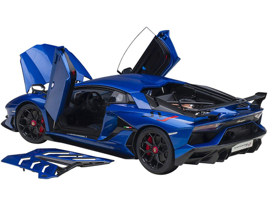 Lamborghini Aventador SVJ Blue Nethuns Metallic 1/18 Model Car by Autoart-DiecastModeler.com