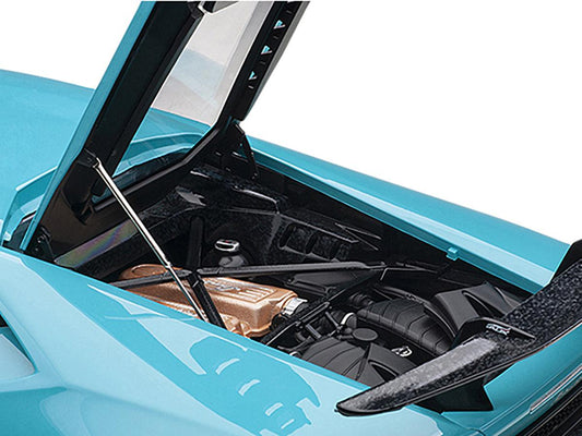 Lamborghini Huracan Performante Blu Glauco / Solid Blue with Black Wheels 1/12 Model Car by Autoart-DiecastModeler.com