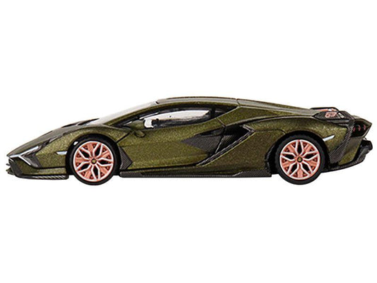Lamborghini Sian FKP 37 "Presentation Edition" Matt Green Metallic Limited Edition to 4800 pieces Worldwide 1/64 Diecast Model Car by Mini GT-DiecastModeler.com