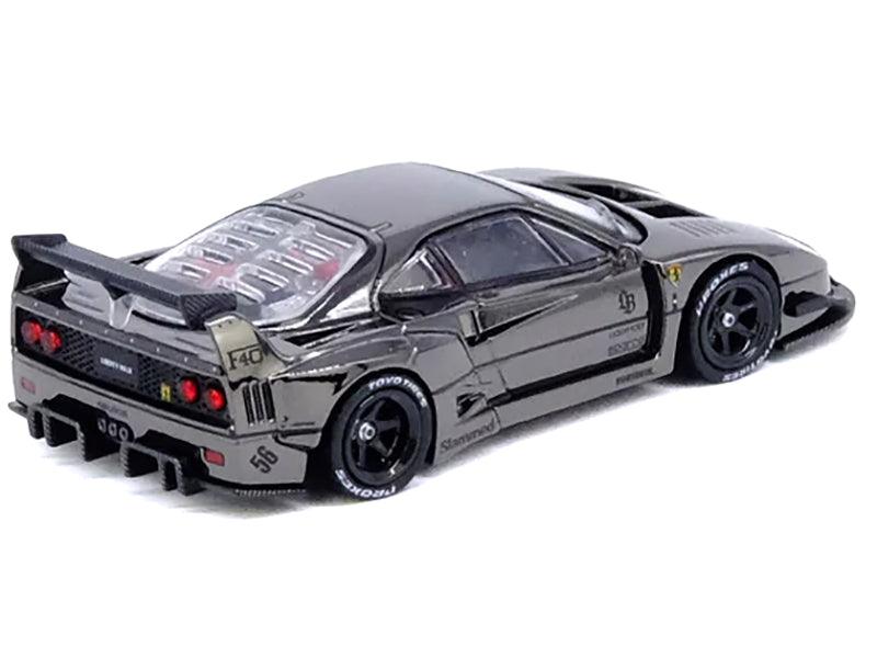 LBWK (Liberty Walk) F40 Chrome Black 1/64 Diecast Model Car by Inno Models-DiecastModeler.com