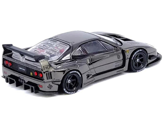 LBWK (Liberty Walk) F40 Chrome Black 1/64 Diecast Model Car by Inno Models-DiecastModeler.com