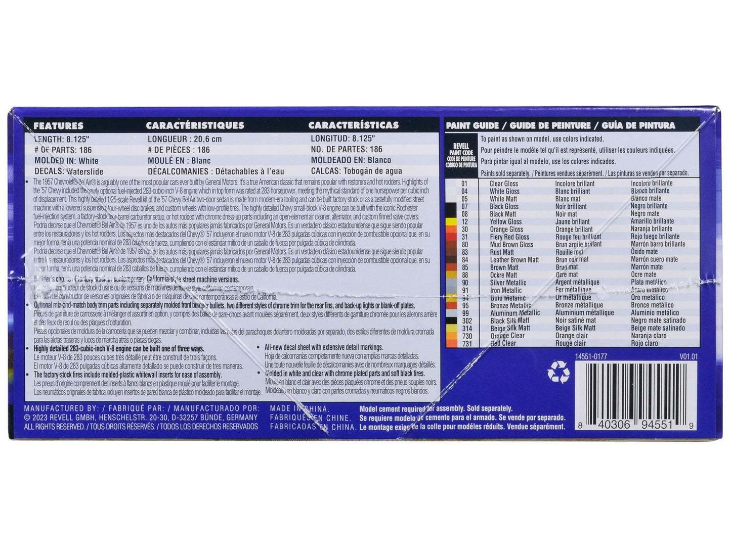 Level 5 Model Kit 1957 Chevrolet Bel Air 2-in-1 Kit 1/25 Scale Model by Revell-DiecastModeler.com