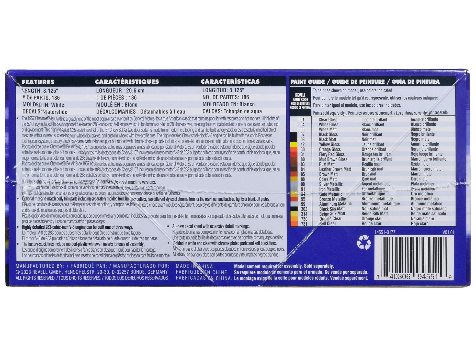 Level 5 Model Kit 1957 Chevrolet Bel Air 2-in-1 Kit 1/25 Scale Model by Revell-DiecastModeler.com