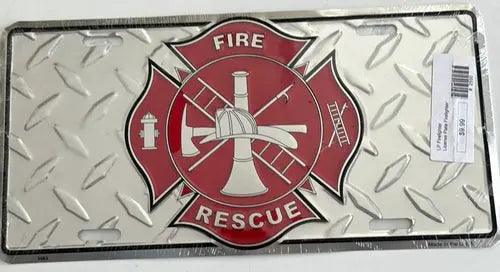 License Plate: Fire & Rescue License plate -Sign-DiecastModeler.com