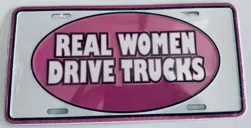 License Plate: Real Women Drive Trucks-DiecastModeler.com