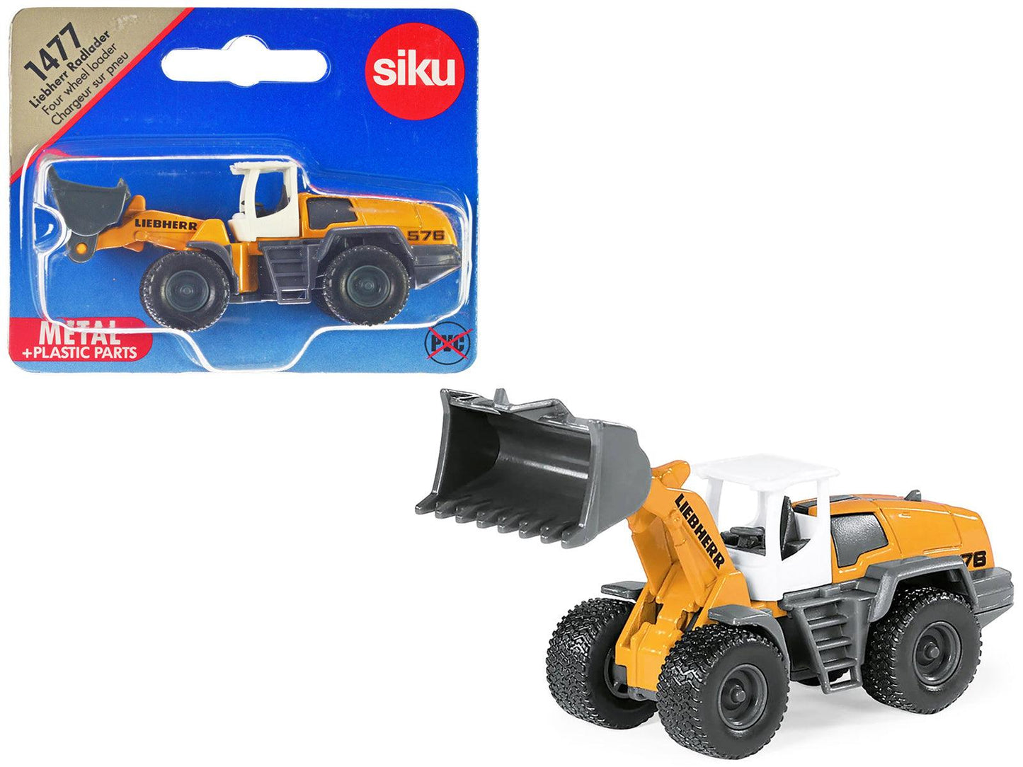 Liebherr 576 Wheel Loader Yellow with White Top Diecast Model by Siku-DiecastModeler.com