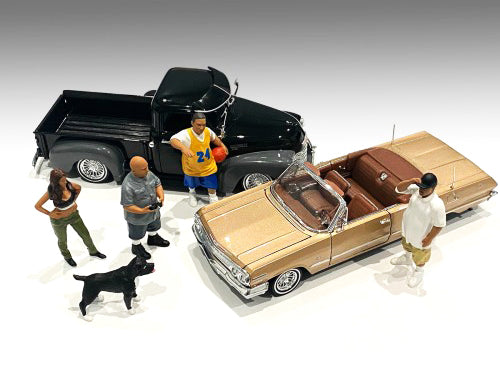Lowriderz and a Dog 5 piece Figurine Set for 1/18 Scale Models by American Diorama-DiecastModeler.com