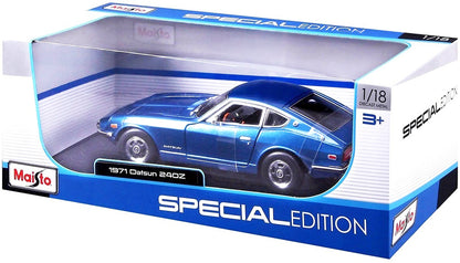 1971 Datsun 240z Blue Metallic 1/18 Diecast Model Car by Maisto