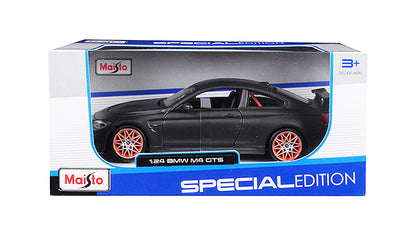 BMW M4 GTS Gray with Carbon Top and Orange Wheels 1/24 Diecast Model Car by Maisto
