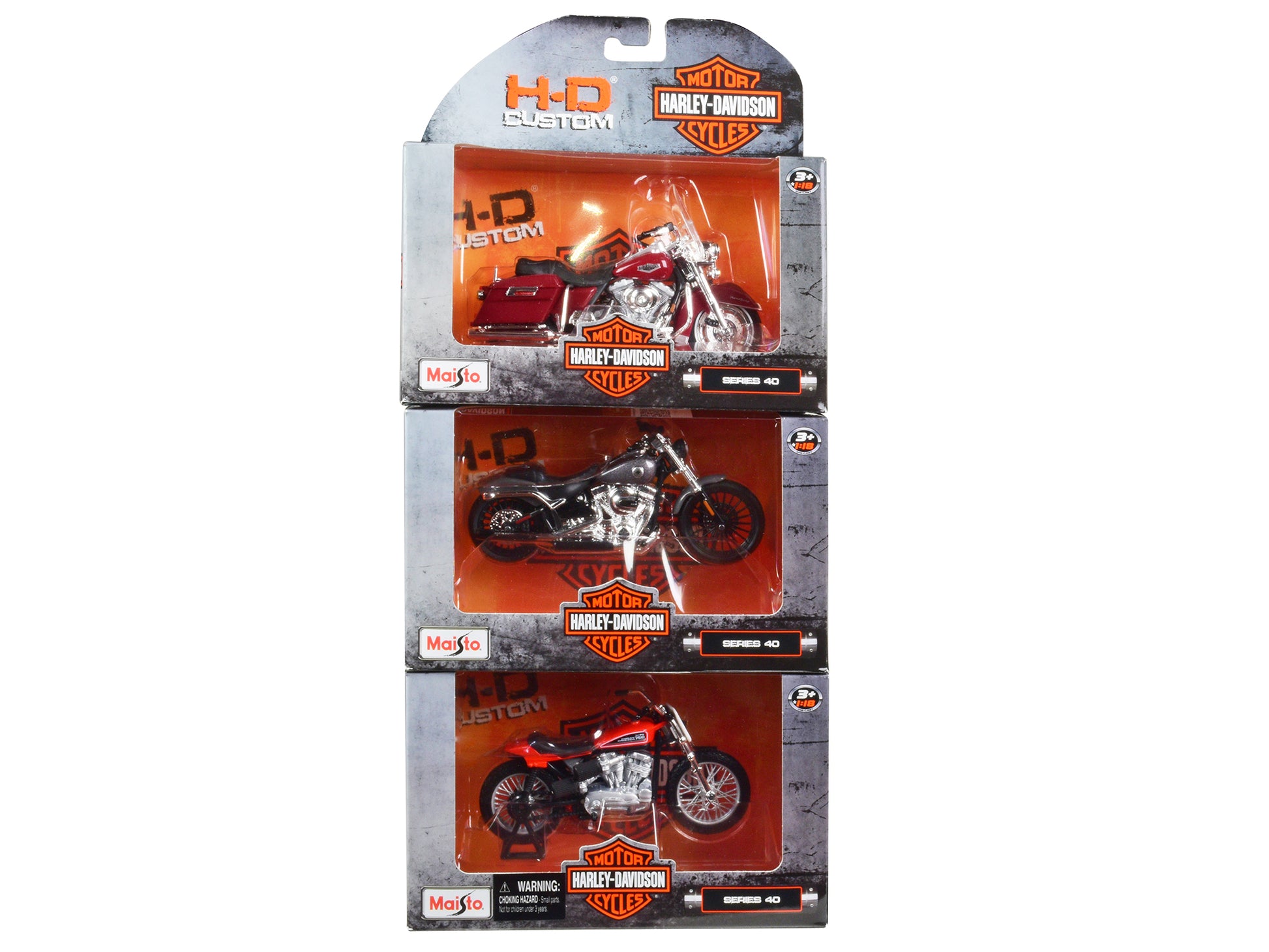 Harley-Davidson Motorcycles 6 piece Set Series 40 1/18 Diecast Models by Maisto-DiecastModeler.com