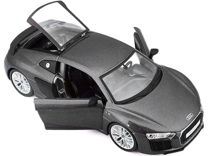 Audi R8 V10 Plus Gray Metallic "Special Edition" 1/24 Diecast Model Car by Maisto