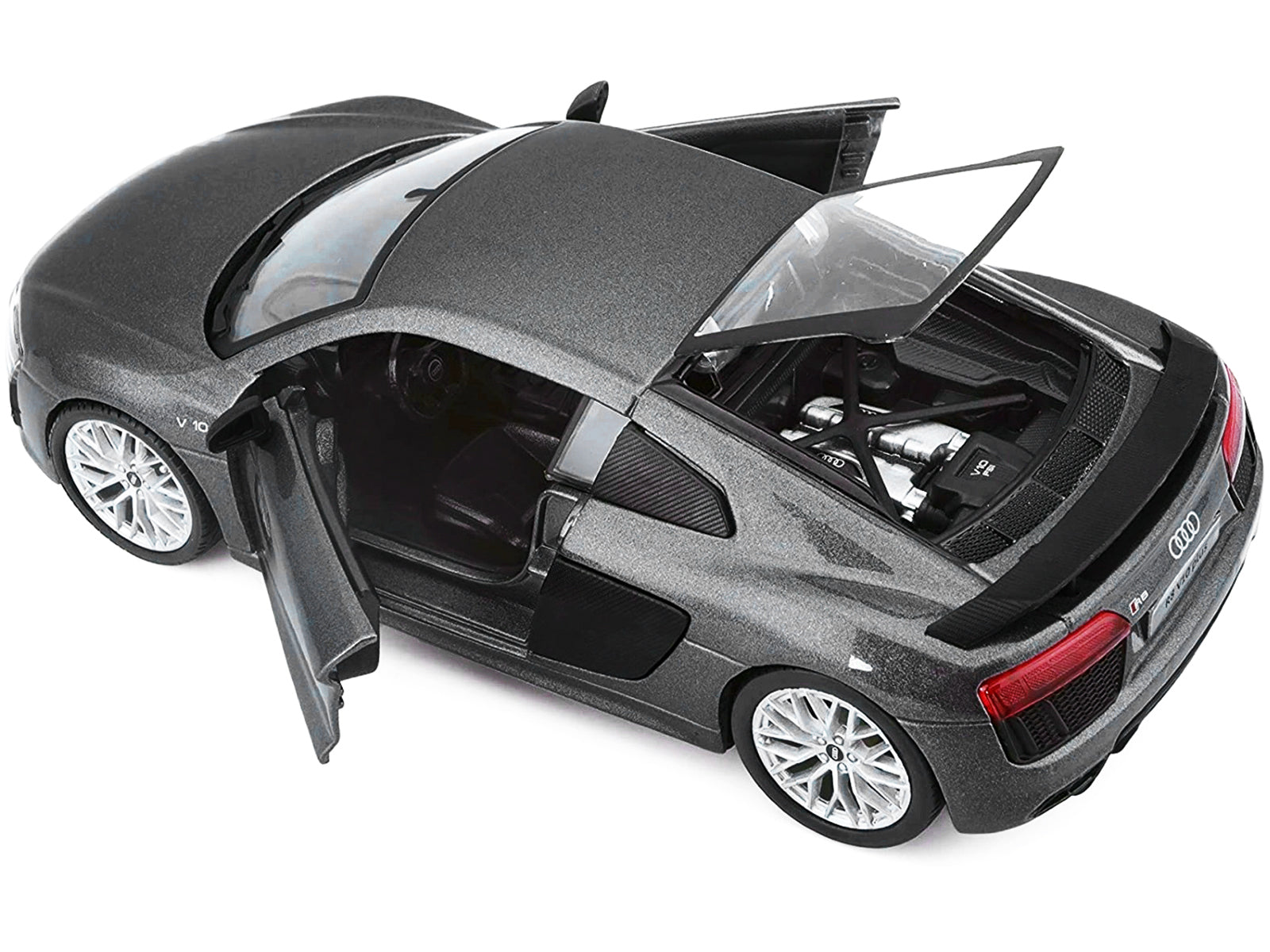 Audi R8 V10 Plus Gray Metallic "Special Edition" 1/24 Diecast Model Car by Maisto-DiecastModeler.com