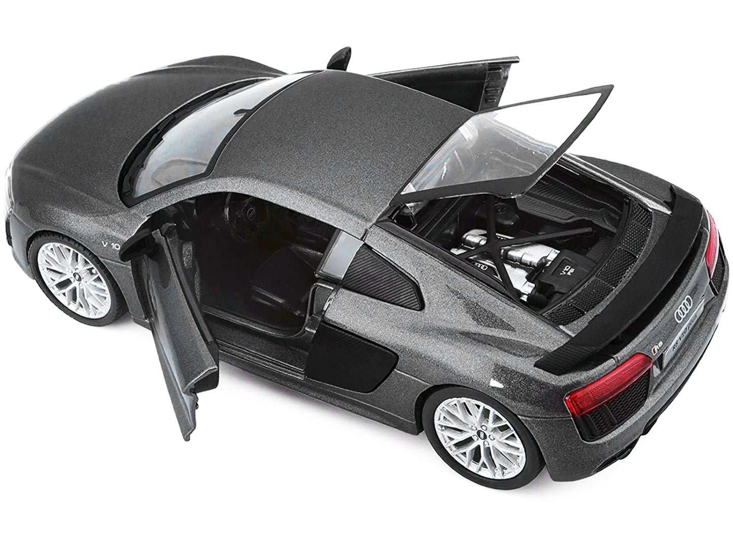 Audi R8 V10 Plus Gray Metallic "Special Edition" 1/24 Diecast Model Car by Maisto