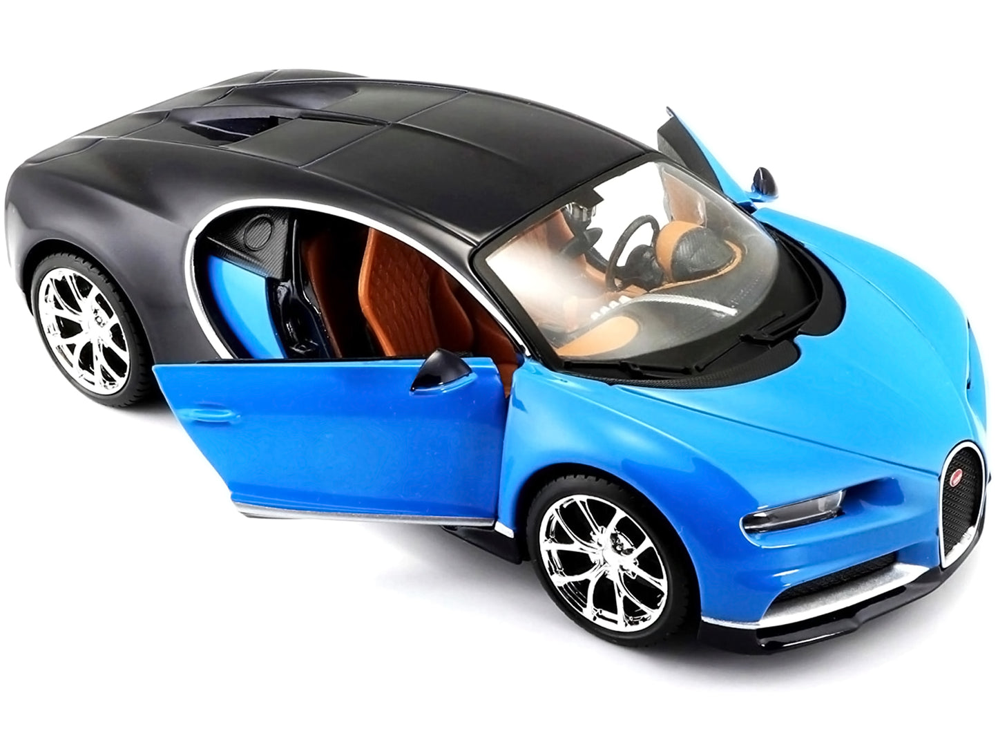 Bugatti Chiron Blue and Dark Blue 1/24 Diecast Model Car by Maisto-DiecastModeler.com