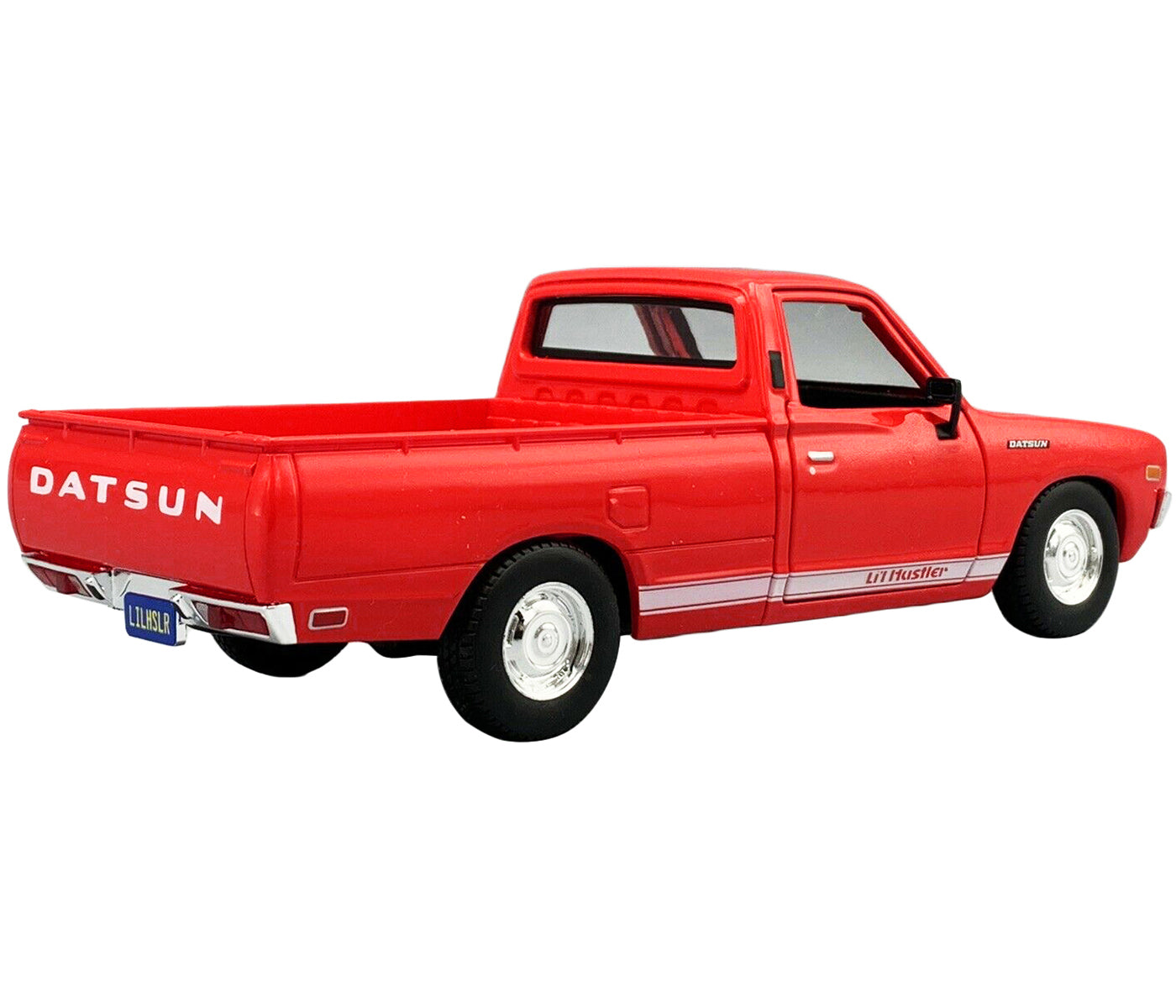 1973 Datsun 620 Pickup Truck "Li'l Hustler" Red with White Stripes "Special Edition" Series 1/24 Diecast Model Car by Maisto
