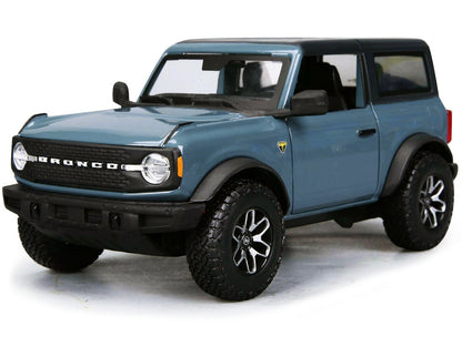2021 Ford Bronco Badlands Blue with Black Top "Special Edition" 1/24 Diecast Model Car by Maisto-DiecastModeler.com
