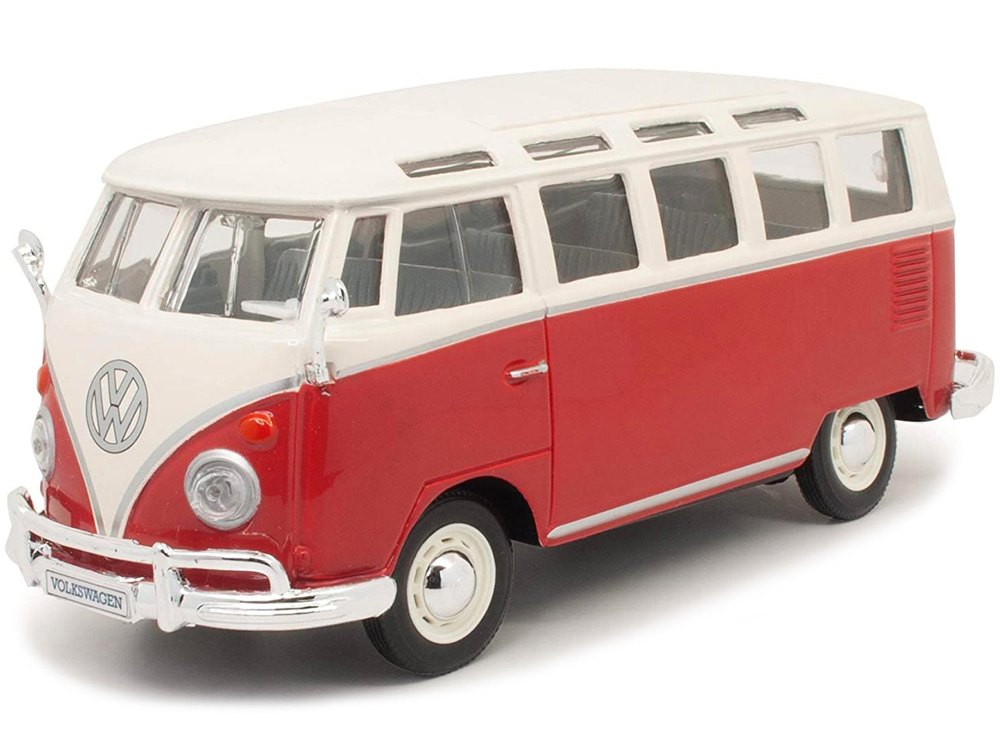 Volkswagen Van Samba Bus Red and White 1/25 Diecast Model by Maisto