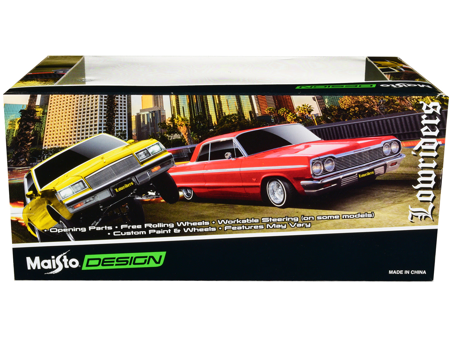 1986 Chevrolet Monte Carlo SS Lowrider Candy Blue with Graphics "Lowriders" Series 1/24 Diecast Model Car by Maisto