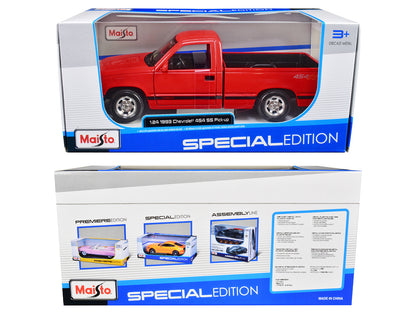 1993 Chevrolet 454 SS Pickup Truck Red 1/24 Diecast Model Car by Maisto