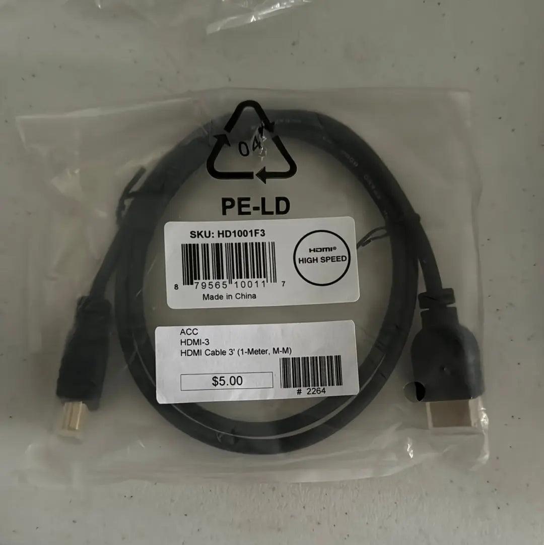 Male to Male 3 foot HDMI Cable with Gold-Plated Connectors - Black-DiecastModeler.com