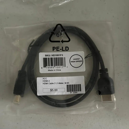 Male to Male 3 foot HDMI Cable with Gold-Plated Connectors - Black-DiecastModeler.com