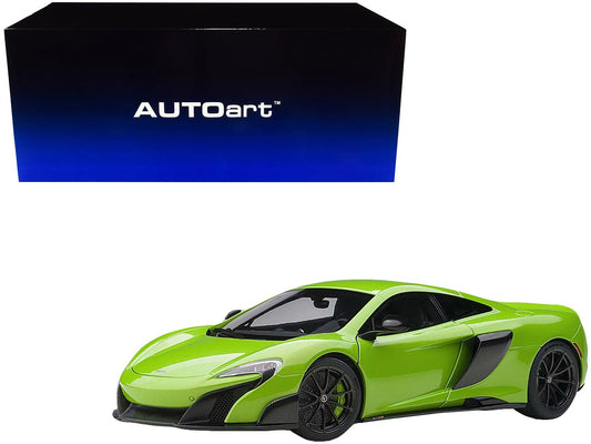 Mclaren 675LT Napier Green with Black Wheels 1/18 Model Car by Autoart-DiecastModeler.com