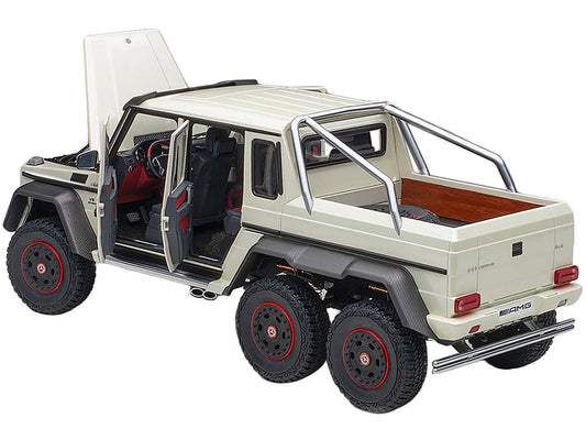 Mercedes Benz G63 AMG 6x6 Designo Diamond White with Carbon Accents 1/18 Model Car by Autoart-DiecastModeler.com