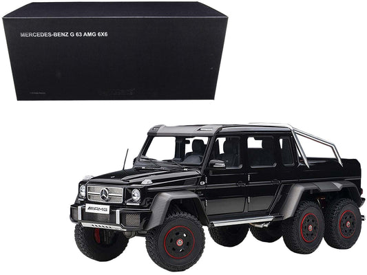 Mercedes Benz G63 AMG 6x6 Gloss Black with Carbon Accents 1/18 Model Car by Autoart-DiecastModeler.com