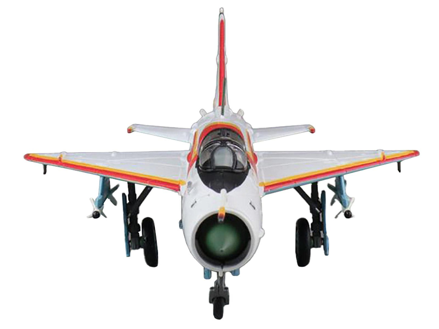 Mikoyan-Gurevich MIG-21SPS "The White Shark" Fighter Aircraft "22+02 JG-1 Drewitz Air Base Germany" (1990) "Air Power Series" 1/72 Diecast Model by Hobby Master-DiecastModeler.com