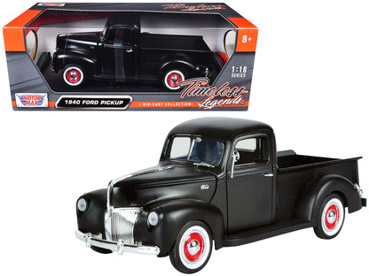 1940 Ford Pickup Matt Black 1/18 Diecast Model Car by Motormax-DiecastModeler.com