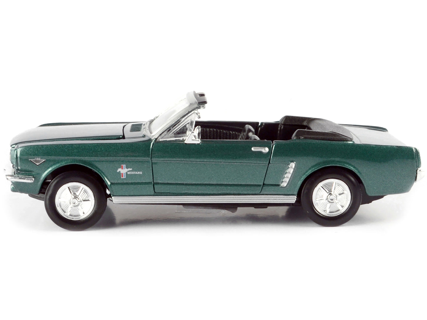 1964 1/2 Ford Mustang Convertible Green Metallic 1/24 Diecast Model Car by Motormax-DiecastModeler.com