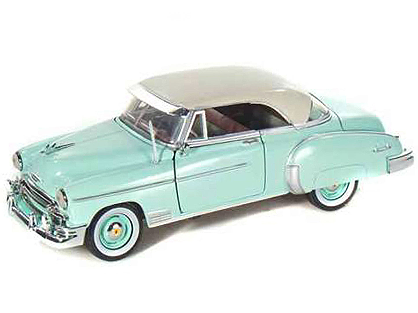 1950 Chevrolet Bel Air Green with Cream Top 1/24 Diecast Model Car by Motormax-DiecastModeler.com
