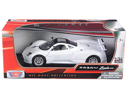 Pagani Zonda C12 White 1/24 Diecast Car Model by Motormax-DiecastModeler.com