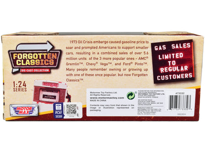 1974 Ford Maverick Grabber White with Orange Stripes "Forgotten Classics" Series 1/24 Diecast Model Car by Motormax