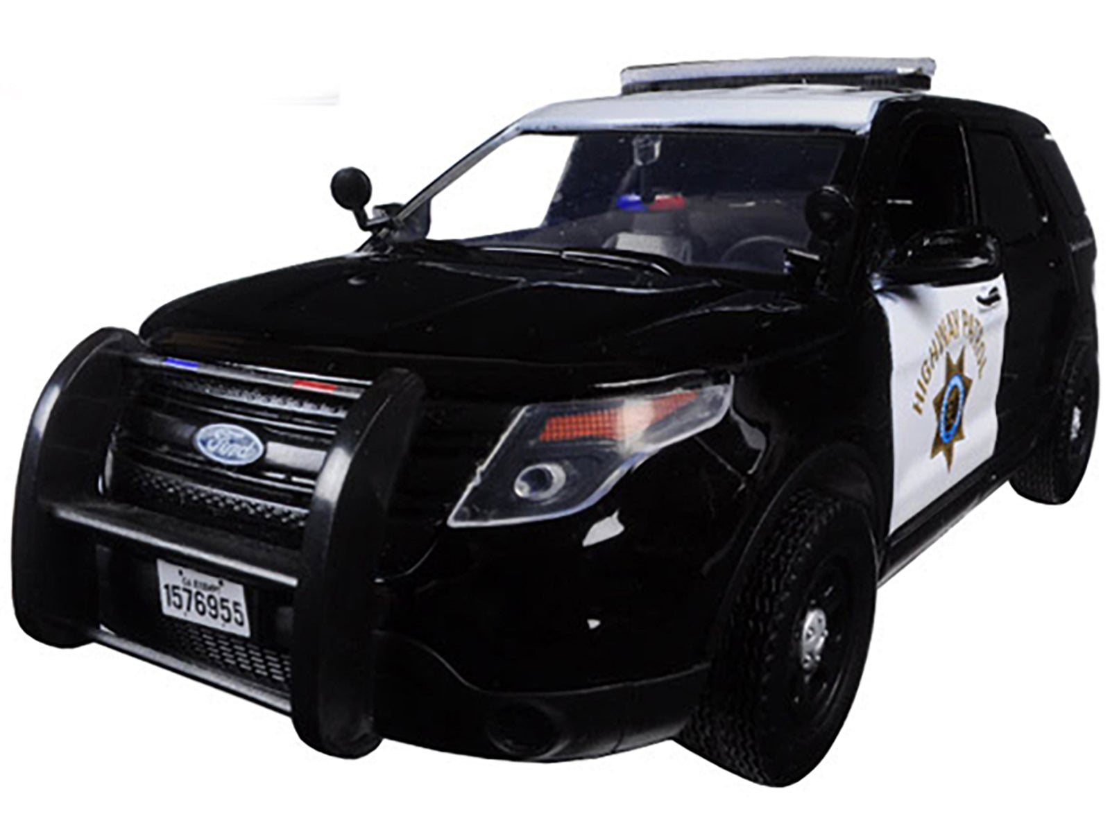 2015 Ford Interceptor Police Utility "California Highway Patrol" (CHP) Black and White 1/24 Diecast Model Car by Motormax-DiecastModeler.com