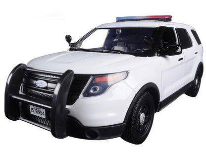 2015 Ford Police Interceptor Utility Unmarked White 1/24 Diecast Model Car by Motormax