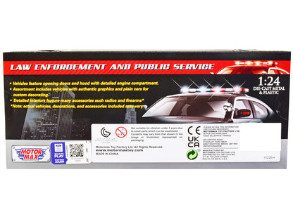 2015 Ford Police Interceptor Utility Unmarked White 1/24 Diecast Model Car by Motormax