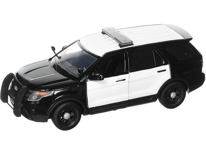 2022 Ford Police Interceptor Utility Unmarked Black and White 1/24 Diecast Model Car by Motormax