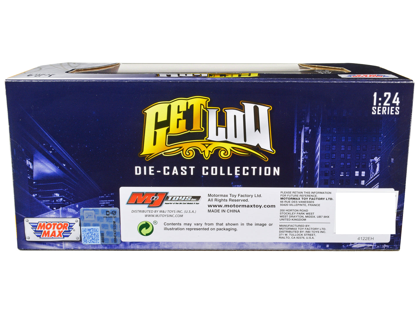 1957 Chevrolet Bel Air Lowrider Turquoise Metallic and White "Get Low" Series 1/24 Diecast Model Car by Motormax